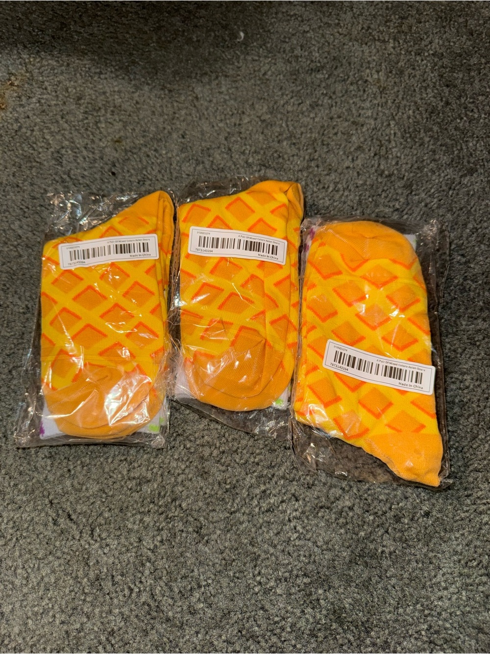 Waffle Pattern Socks - 3 Pack